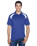 Harriton M318 Adult 4 oz. Polytech Colorblock Polo TRUE ROYAL/ WHT