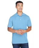 Harriton M353 Men's Double Mesh Polo LIGHT BLUE