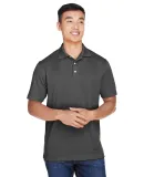 Harriton M353 Men's Double Mesh Polo CHARCOAL