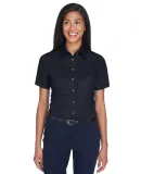 Harriton M500SW Ladies' Easy Blend™ Short-Sleeve BLACK