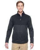 Harriton M745 Men's Task Performance Fleece Full-Z DK CHARCOAL/ BLK