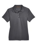 Harriton M345W Ladies' Advantage IL Snap Placket P in Dark charcoal