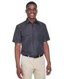 Harriton M580 Men's Key West Short-Sleeve Performa DARK CHARCOAL