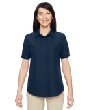 Harriton M580W Ladies' Key West Short-Sleeve Perfo NAVY