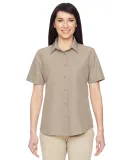 Harriton M580W Ladies' Key West Short-Sleeve Perfo KHAKI