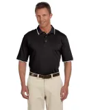 Harriton M210 Adult 6 oz. Short-Sleeve Piqué Polo BLACK/ WHITE