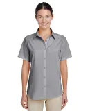 Harriton M610SW Ladies' Paradise Short-Sleeve Perf DARK GREY