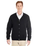 Harriton M425 Men's Pilbloc™ V-Neck Button Cardi BLACK