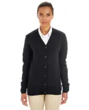 Harriton M425W Ladies' Pilbloc™ V-Neck Button Ca BLACK