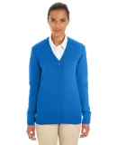 Harriton M425W Ladies' Pilbloc™ V-Neck Button Ca TRUE ROYAL