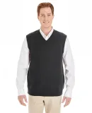 Harriton M415 Men's Pilbloc™ V-Neck Sweater Vest BLACK