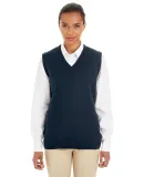 Harriton M415W Ladies' Pilbloc™ V-Neck Sweater V DARK NAVY