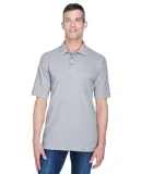 Harriton M200P Adult 6 oz. Ringspun Cotton Piqué  GREY HEATHER