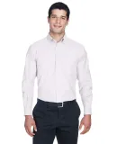 Harriton M600 Men's Long-Sleeve Oxford with Stain- WHITE