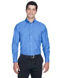 Harriton M600 Men's Long-Sleeve Oxford with Stain- FRENCH BLUE