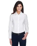 Harriton M600W Ladies' Long-Sleeve Oxford with Sta WHITE