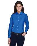 Harriton M600W Ladies' Long-Sleeve Oxford with Sta FRENCH BLUE