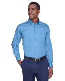 Harriton M500 Men's Easy Blend™ Long-Sleeve Twil LT COLLEGE BLUE