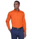 Harriton M500 Men's Easy Blend™ Long-Sleeve Twil TEAM ORANGE