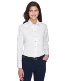 Harriton M500W Ladies' Easy Blend™ Long-Sleeve T WHITE