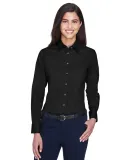 Harriton M500W Ladies' Easy Blend™ Long-Sleeve T BLACK