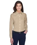 Harriton M500W Ladies' Easy Blend™ Long-Sleeve T STONE