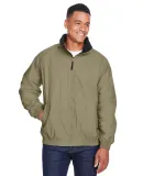 Harriton M740 Adult Fleece-Lined Nylon Jacket BRIT KHAKI/ BLK