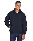 Harriton M740 Adult Fleece-Lined Nylon Jacket NAVY/ BLACK