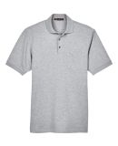 Harriton M265P Men's 5.6 oz. Easy Blend™ Polo wi in Grey heather