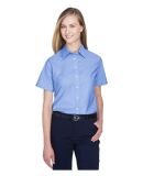 Harriton M600SW Ladies' Short-Sleeve Oxford with S in Light blue