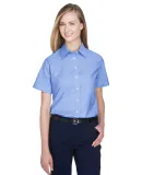 Harriton M600SW Ladies' Short-Sleeve Oxford with S LIGHT BLUE