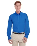 Harriton M581 Men's Foundation 100% Cotton Long-Sl FRENCH BLUE