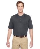 Harriton M400 Adult Short-Sleeve Performance Henle DARK CHARCOAL