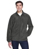 Harriton M990T Men's Tall 8 oz. Full-Zip Fleece in Charcoal