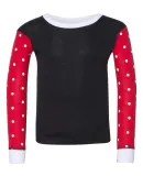 Rabbit Skins 201Z Toddler Baby Rib Long Sleeve Paj BLK/ RD WH D/ WH