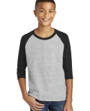 Gildan 5700B Heavy Cotton Youth Raglan Tee in Sport grey/ blk