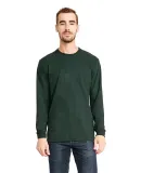 Next Level Apparel 6411 Unisex Sueded Long Sleeve  in Hthr forest grn