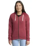 Next Level Apparel 9603 Ladies' PCH Raglan Zip Hoo HEATHER CARDINAL