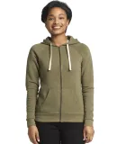 Next Level Apparel 9603 Ladies' PCH Raglan Zip Hoo HTHR MILITRY GRN