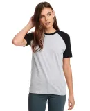 Next Level Apparel 3650 Unisex Raglan Short Sleeve in Black/ hthr gray