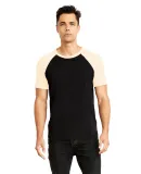 Next Level Apparel 3650 Unisex Raglan Short Sleeve in Natural/ black