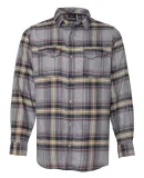 Burnside 8219 Snap Front Long Sleeve Plaid Flannel Light Grey