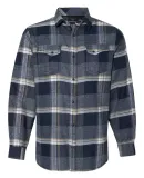 Burnside 8219 Snap Front Long Sleeve Plaid Flannel Indigo