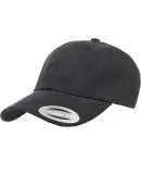 Yupoong 6245PT Peached Cotton Twill Dad Cap in Black