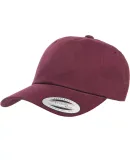 Yupoong 6245PT Peached Cotton Twill Dad Cap in Maroon