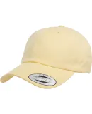 Yupoong 6245PT Peached Cotton Twill Dad Cap in Yellow