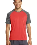 Sport Tek ST362 Sport-Tek  Heather-On-Heather Cont Scarlet He/GH