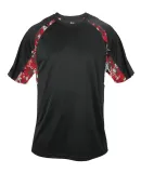 Badger Sportswear 2140 Digital Camo Youth Hook T-S Black/ Red