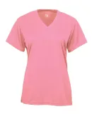 Badger Sportswear 2162 B-Core Girl's V-Neck T-Shir Pink