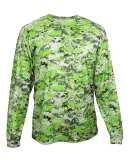 Badger Sportswear 2184 Digital Camo Youth Long Sle Lime Digital